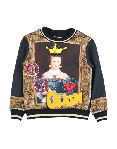 Shop Dolce & Gabbana Toddler Girl Sweatshirt Lead Size 6 Polyester, Viscose, Cotton, Polyamide, Metallic  In Grey