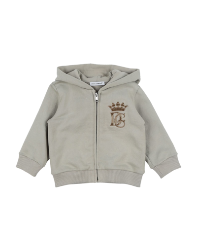 Shop Dolce & Gabbana Newborn Boy Sweatshirt Sage Green Size 3 Cotton