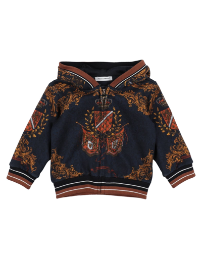 Shop Dolce & Gabbana Newborn Boy Sweatshirt Midnight Blue Size 3 Cotton, Elastane