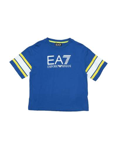 Shop Ea7 T-shirts In Bright Blue