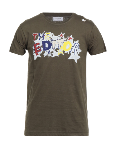 Shop The Editor Man T-shirt Military Green Size M Cotton