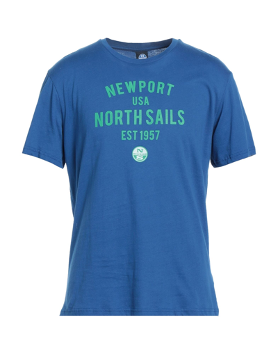 Shop North Sails Man T-shirt Blue Size S Cotton