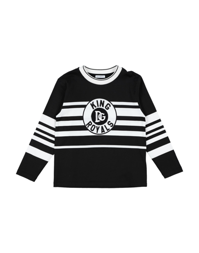 Shop Dolce & Gabbana Toddler Boy T-shirt Black Size 7 Cotton, Viscose, Polyester, Elastane