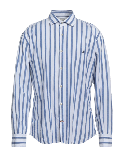 Shop Brooksfield Man Shirt Blue Size 16 Cotton, Linen