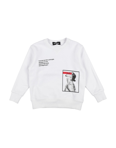 Shop Dsquared2 Toddler Boy Sweatshirt White Size 6 Cotton, Elastane
