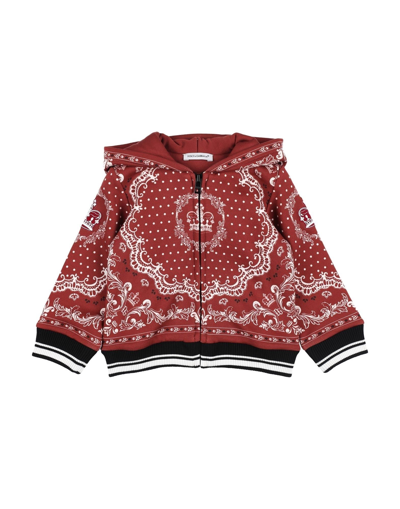 Shop Dolce & Gabbana Newborn Boy Sweatshirt Brown Size 3 Cotton, Pvc - Polyvinyl Chloride, Polyurethane,