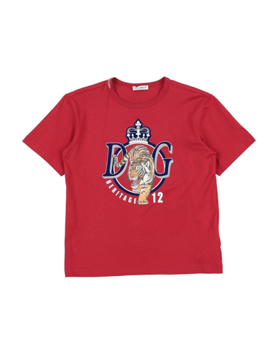 Shop Dolce & Gabbana Toddler Boy T-shirt Red Size 7 Cotton, Polyurethane, Polyester