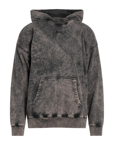 Shop Diesel Man Sweatshirt Lead Size L Cotton, Elastane In Grey