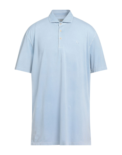 Shop Gran Sasso Polo Shirts In Sky Blue