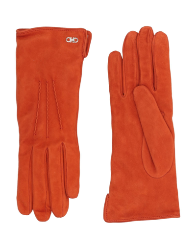 Shop Ferragamo Gloves In Orange