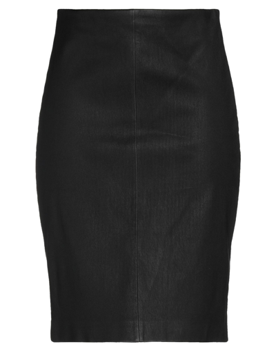 Shop Theory Woman Mini Skirt Black Size L Merino Wool, Nylon, Lambskin