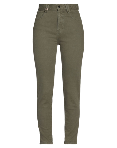 Shop Max & Moi Woman Jeans Military Green Size 4 Cotton, Polyester, Elastane