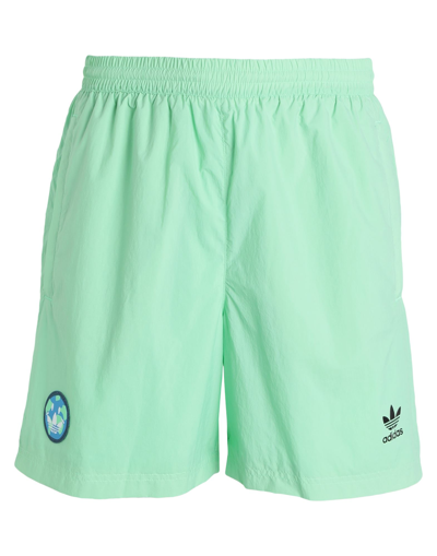 Shop Adidas Originals Happy Earth Sho Man Shorts & Bermuda Shorts Light Green Size L Recycled Polyamide