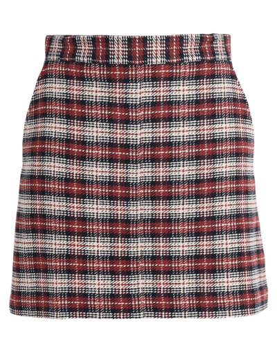 See By Chloé Checked Mini Skirt Multicolor Size 2 39% Cotton, 27% Polyester, 17% Polyacrylic, 10% Wool, 7% Synthe In Beige