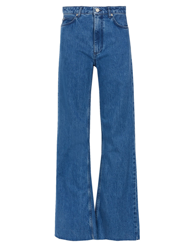 Shop 8 By Yoox Organic Cotton Denim Wide-leg Jean Woman Jeans Blue Size 29 Organic Cotton