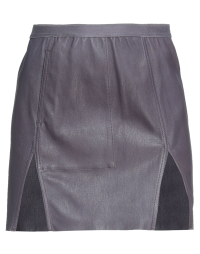 Shop Rick Owens Woman Mini Skirt Purple Size 4 Lambskin, Cotton, Lycra