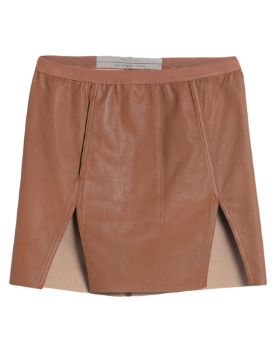 Shop Rick Owens Woman Mini Skirt Brown Size 4 Lambskin, Cotton, Lycra