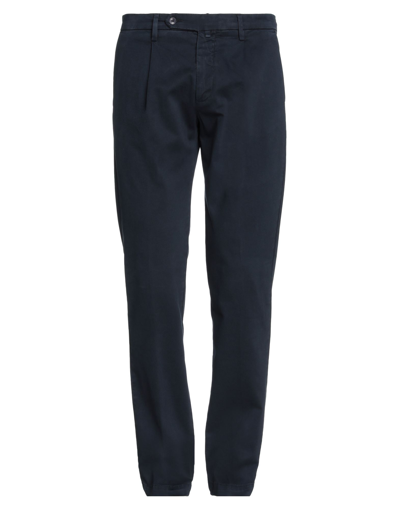 Shop Giampaolo Man Pants Midnight Blue Size 42 Cotton, Linen