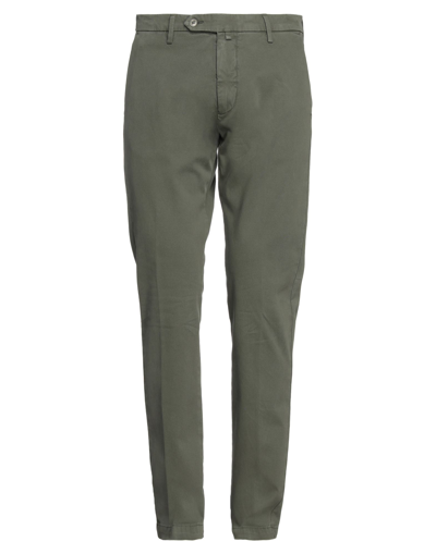 Giampaolo Man Pants Military Green Size 38 Cotton, Linen In Green