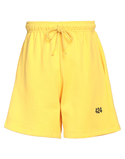 Shop 424 Fourtwofour Man Shorts & Bermuda Shorts Yellow Size L Cotton