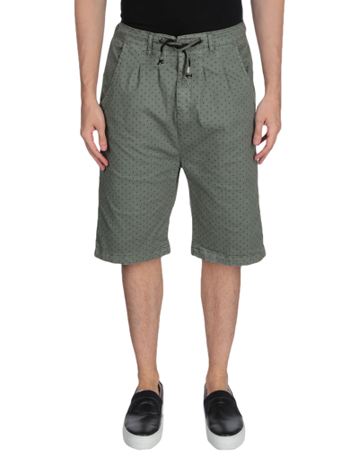 Shop Bl.11  Block Eleven Bl.11 Block Eleven Man Shorts & Bermuda Shorts Military Green Size 36 Cotton, Elastane
