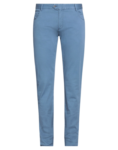 Shop Paul & Shark Man Pants Slate Blue Size 38 Cotton, Silk, Elastane