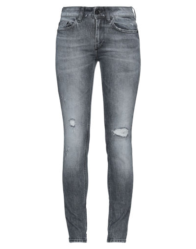 Shop Dondup Woman Jeans Lead Size 24 Cotton, Elastane In Grey