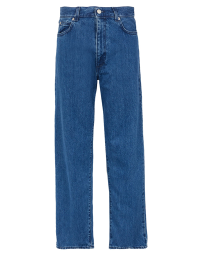 Shop 8 By Yoox Organic Cotton Denim Tapered Jean Woman Jeans Blue Size 29 Organic Cotton