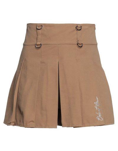 Shop Odi Et Amo Woman Shorts & Bermuda Shorts Camel Size Onesize Cotton In Beige