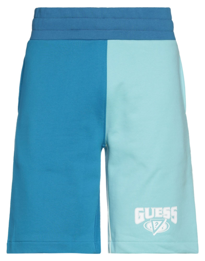 Shop Guess Man Shorts & Bermuda Shorts Azure Size S Cotton In Blue