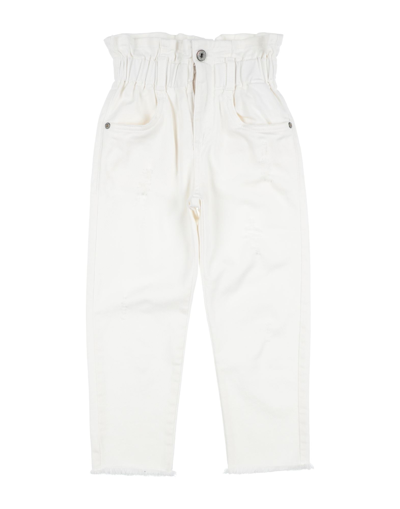 Dixie Toddler Girl Jeans White Size 6 Cotton, Elastane In White