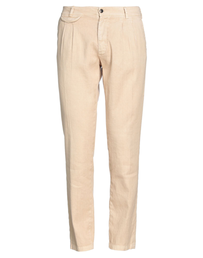 Shop Mason's Man Pants Sand Size 30 Linen, Cotton, Elastane In Beige