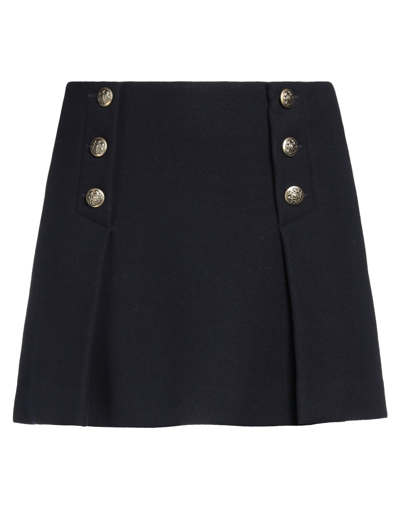 Shop P.a.r.o.s.h P. A.r. O.s. H. Woman Mini Skirt Midnight Blue Size Xs Virgin Wool, Polyamide