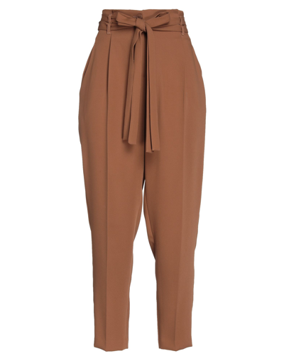Shop Sfizio Woman Pants Camel Size 2 Polyester In Beige