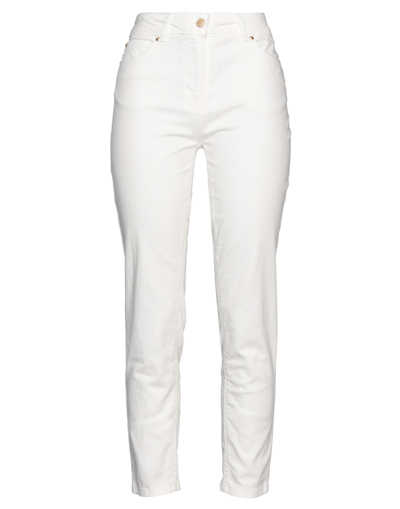 Shop Clips More Woman Jeans White Size 12 Cotton, Elastane