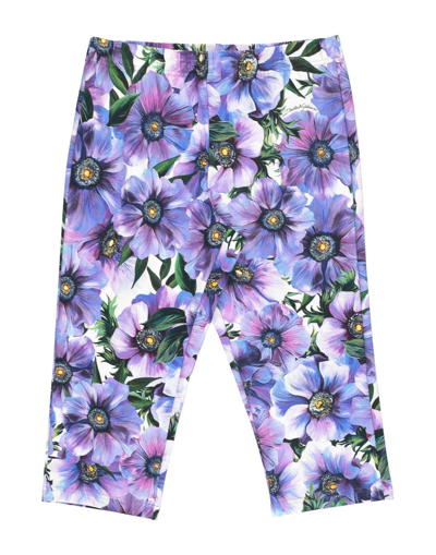 Shop Dolce & Gabbana Toddler Girl Leggings Purple Size 7 Cotton