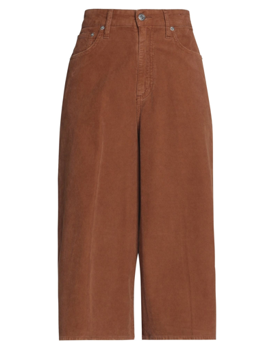 Shop Department 5 Woman Cropped Pants Tan Size 26 Cotton, Elastane In Brown