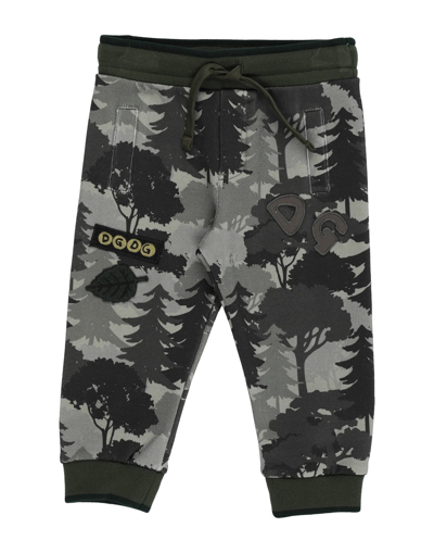 Shop Dolce & Gabbana Newborn Boy Pants Military Green Size 3 Cotton, Polyester, Acrylic, Viscose, Polyami