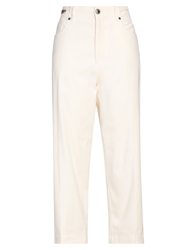 Shop Berwich Woman Pants Ivory Size 8 Cotton, Elastane In White