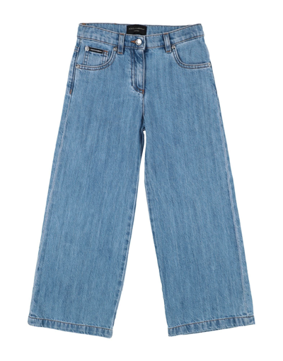 Shop Dolce & Gabbana Toddler Girl Jeans Blue Size 7 Cotton, Calfskin