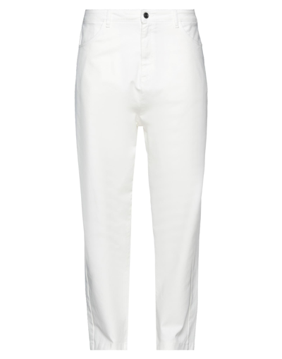 Shop Nostrasantissima Man Jeans White Size 38 Cotton, Elastane
