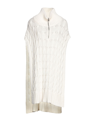 19.70 Nineteen Seventy Woman Cape Ivory Size Onesize Virgin Wool, Acrylic In Ivory