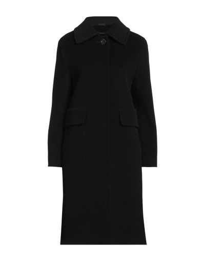 Shop Cinzia Rocca Woman Coat Black Size 12 Wool, Polyamide, Cashmere