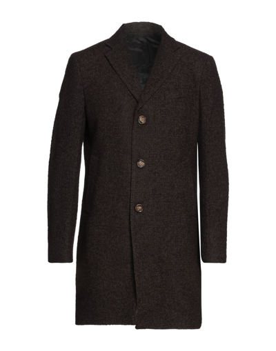 Shop Alessandro Dell'acqua Coats In Dark Brown