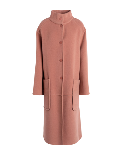 Shop See By Chloé Woman Coat Pastel Pink Size 10 Virgin Wool, Polyamide