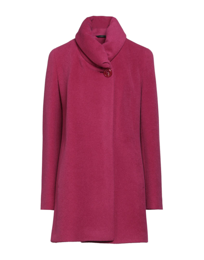 Shop Cinzia Rocca Woman Coat Garnet Size 2 Alpaca Wool, Virgin Wool In Red