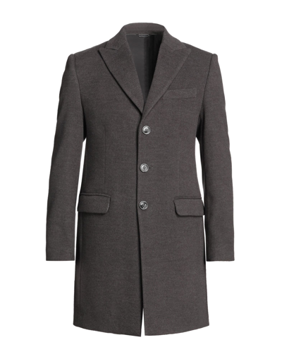 Shop Daniele Alessandrini Man Coat Lead Size 44 Polyester, Acrylic, Wool In Grey