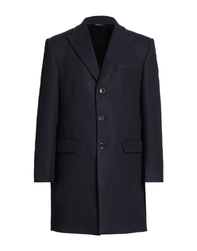 Shop Daniele Alessandrini Man Coat Midnight Blue Size 42 Polyester, Acrylic, Wool