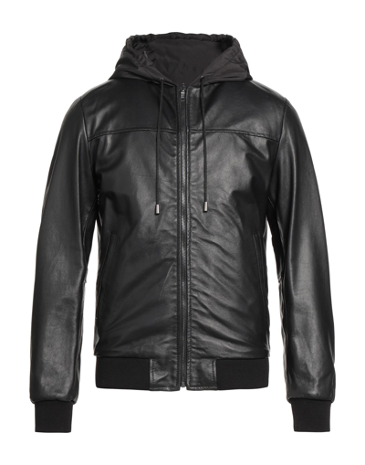 Shop Grey Daniele Alessandrini Man Jacket Black Size 38 Ovine Leather