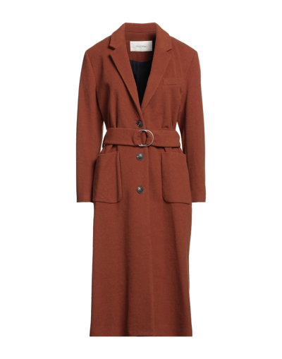 Shop American Vintage Woman Coat Camel Size M Wool, Polyamide In Beige